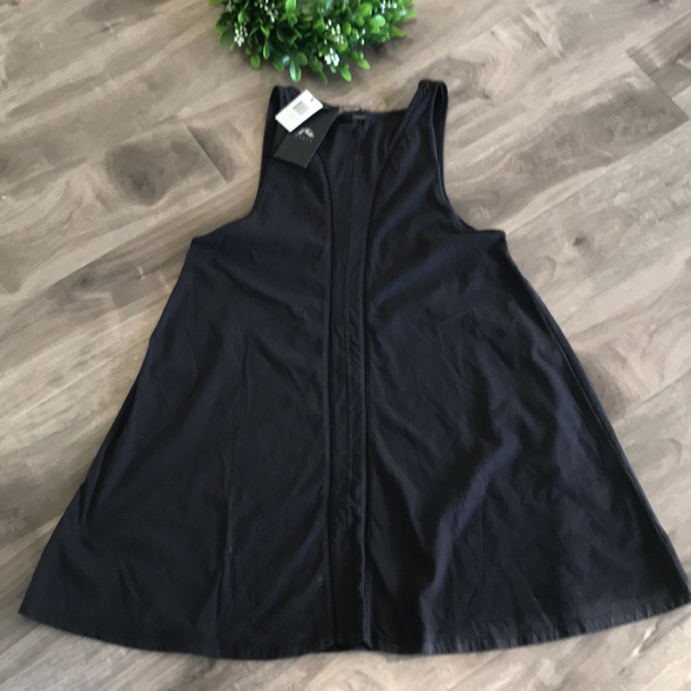 RUSTY Zinnia Mini skater Dress in BLACK - Size LG - Picture 5 of 9